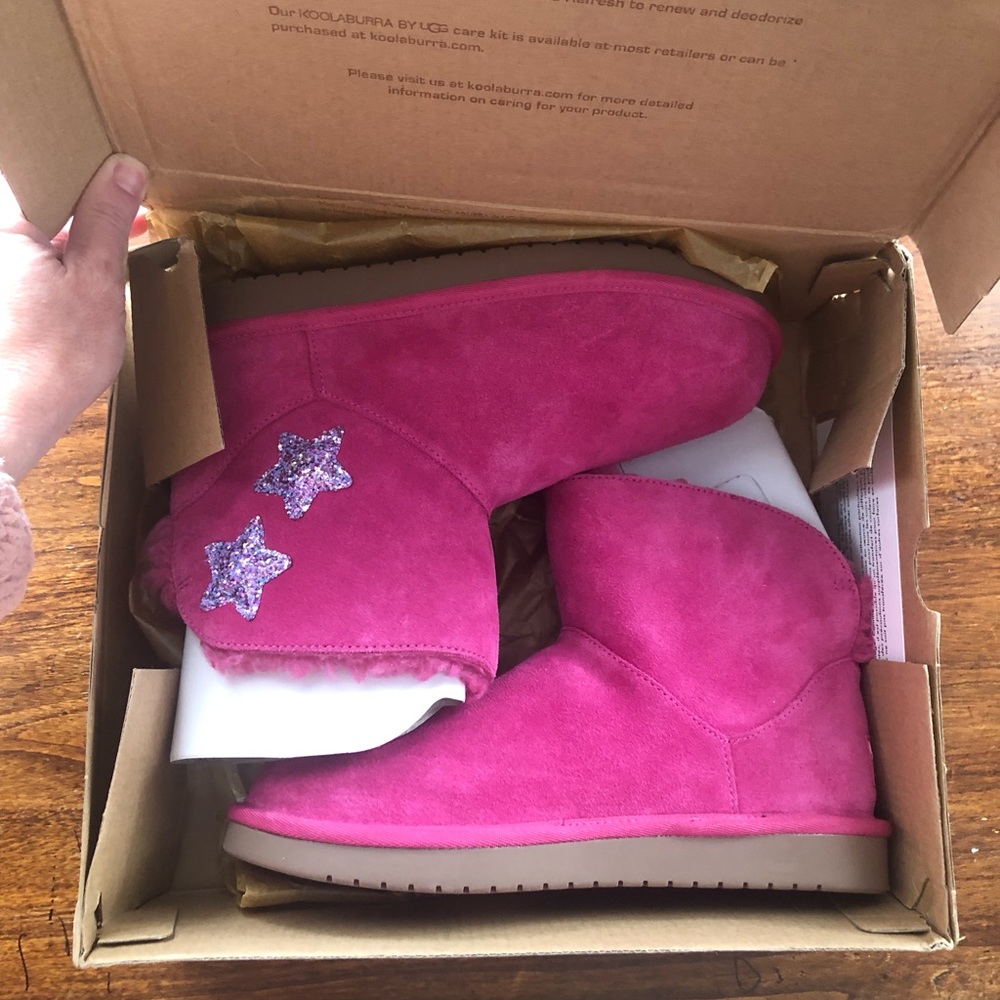 K Koola Star Mini Boots Koolaburra by Ugg sz 3 in Raspberry New In Box